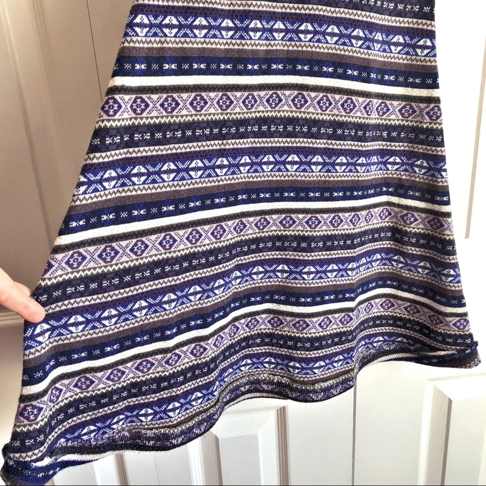 Free People Blue Boho Wool Blend Sleeveless Sweater Dress Size XS